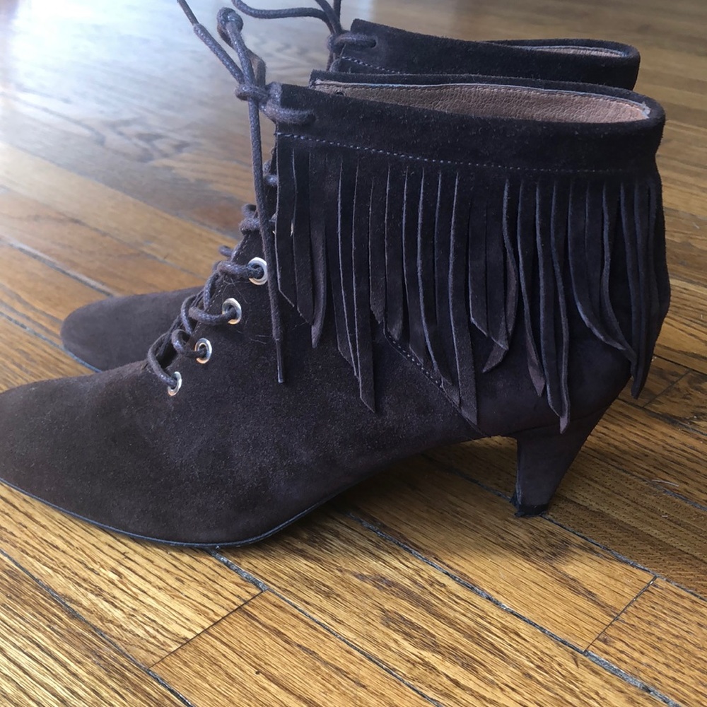 Maje Suede lace up booties . Only worn 3  times!
